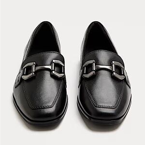 New M&S Leather Trim Flat Loafers 42